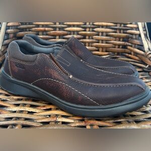 MEN'S CLARKS COTRELL STEP SLIP ON SHOES BROWN SIZE 9.5